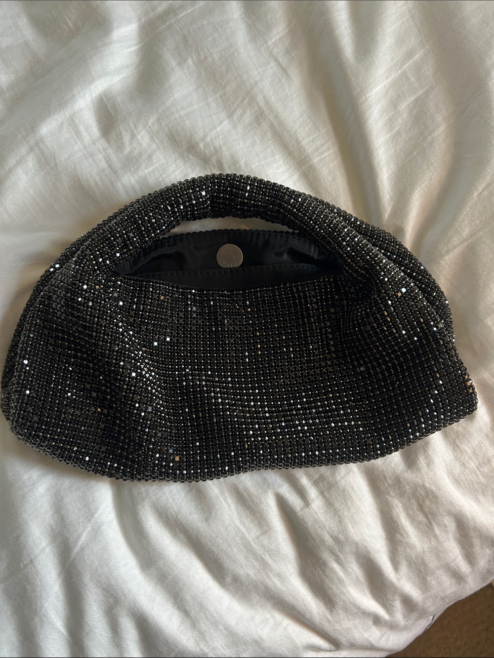 Black Sparkle Beaded Evening Clutch